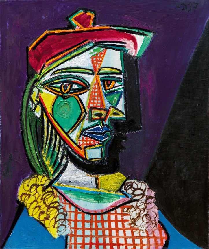 Pablo Picasso, Femme au béret et à la robe quadrillée (Marie-Thérèse Walter), December 1937.jpg