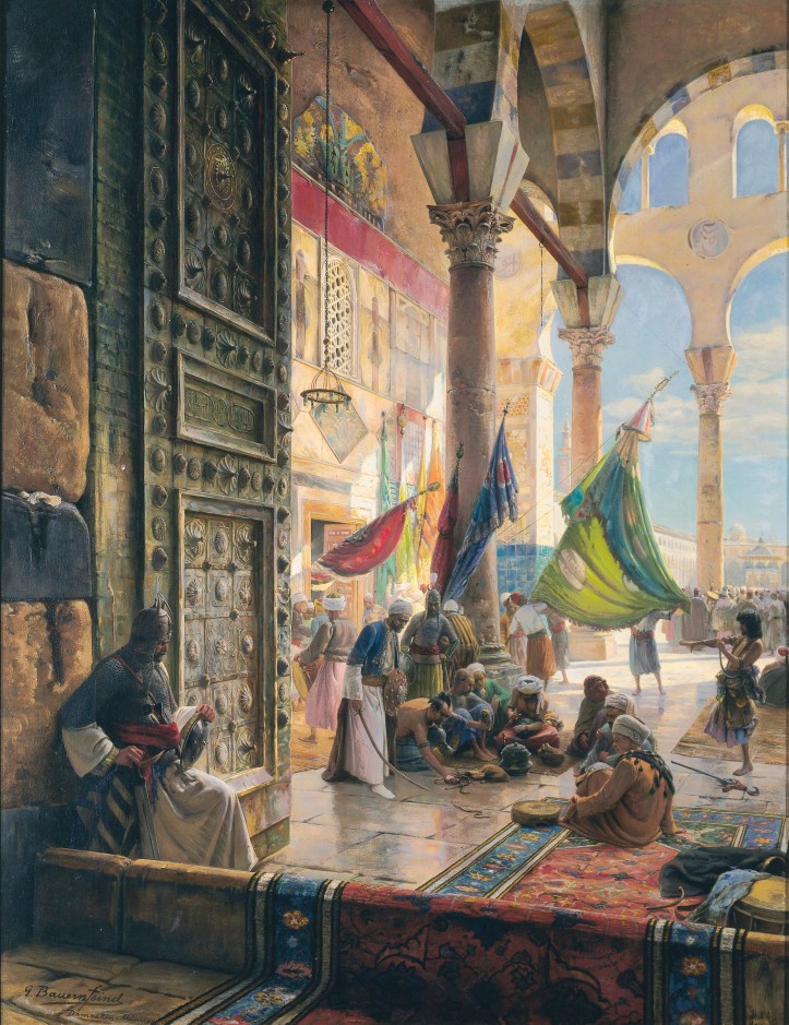 Gustav Bauernfeind, Forecourt of the Ummayad Mosque,  Damascus,1890.jpg